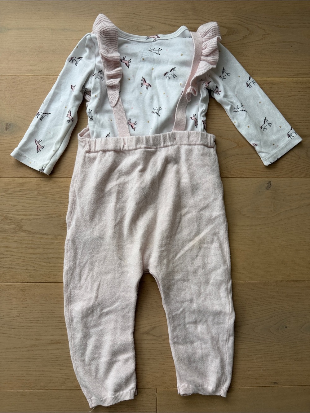 Carter's Light Pink Ruffle-Shoulder Overalls - Picture 2 of 4